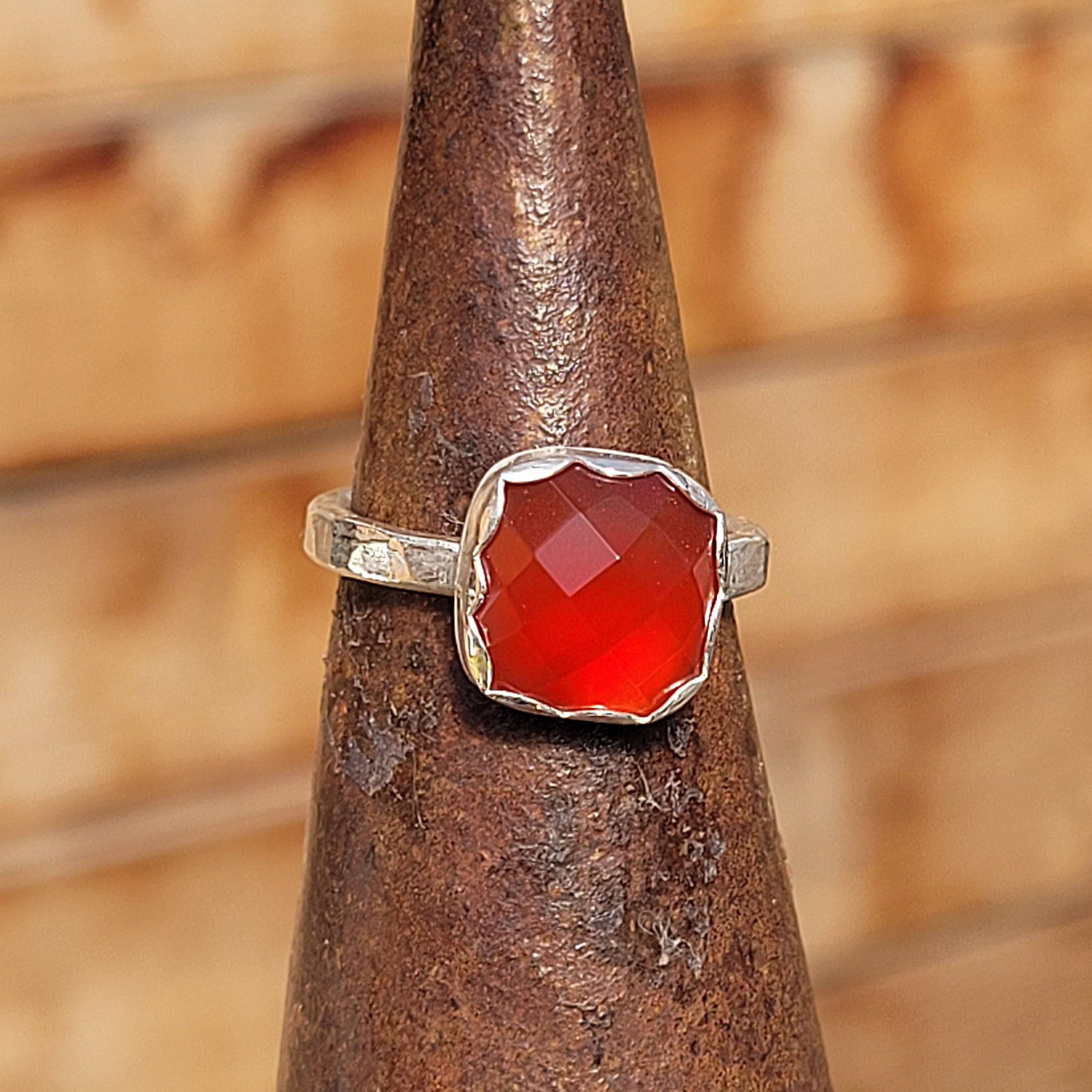 Carnelian & Silver Ring | Snapdragon Jewelry Designs